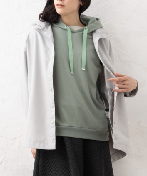 aunt lily(アントリリー)の「撥水 防風 2WAY シャツジャケット マウンテンパーカー ライトアウター チュニック丈 軽量 羽織り 洗える きれいめ 大人カジュアル(その他アウター・レディース・ブロンズ/ブラック/シルバー・7号/11号/9号/13号/15号)」の6枚目の写真