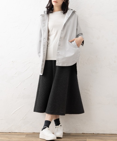 aunt lily(アントリリー)の「撥水 防風 2WAY シャツジャケット マウンテンパーカー ライトアウター チュニック丈 軽量 羽織り 洗える きれいめ 大人カジュアル(その他アウター・レディース・ブロンズ/ブラック/シルバー・7号/11号/9号/13号/15号)」の8枚目の写真