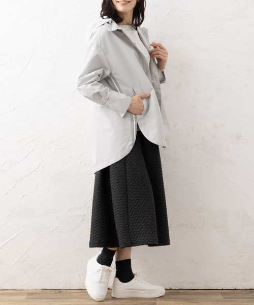 aunt lily(アントリリー)の「撥水 防風 2WAY シャツジャケット マウンテンパーカー ライトアウター チュニック丈 軽量 羽織り 洗える きれいめ 大人カジュアル(その他アウター・レディース・ブロンズ/ブラック/シルバー・7号/11号/9号/13号/15号)」の14枚目の写真