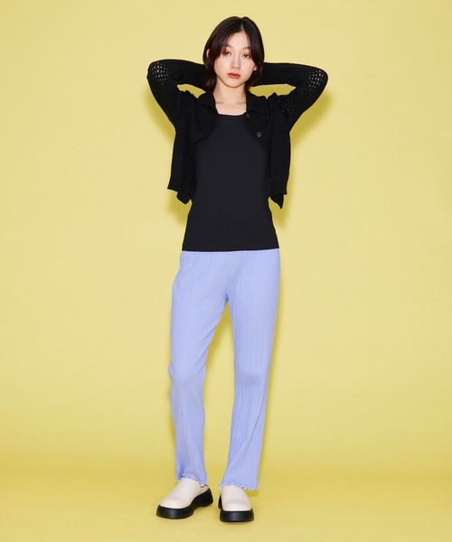 FOREVER 21(フォーエバー トゥエンティーワン)の「【BASIC】襟付きメッシュニットカーディガン(カーディガン/ボレロ・レディース・ブラック/ホワイト/ベージュ・FREE)」の6枚目の写真