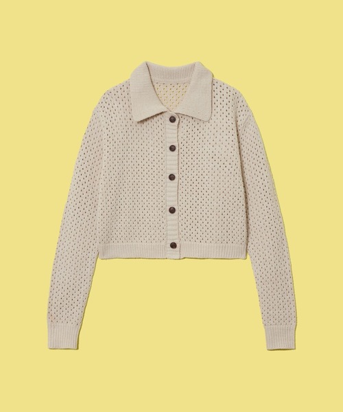 FOREVER 21(フォーエバー トゥエンティーワン)の「【BASIC】襟付きメッシュニットカーディガン(カーディガン/ボレロ・レディース・ブラック/ホワイト/ベージュ・FREE)」の19枚目の写真