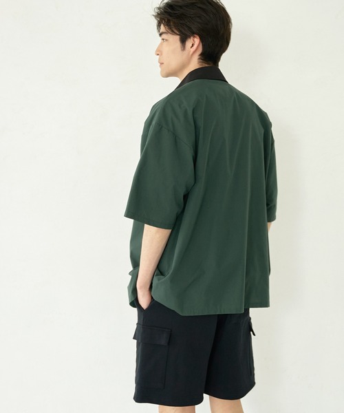coca（coca）（コカ）の「メンズワッペンクレリックワークシャツ（シャツ/ブラウス・メンズ・ブラック/グリーン・M/L/XL）」の7枚目の写真
