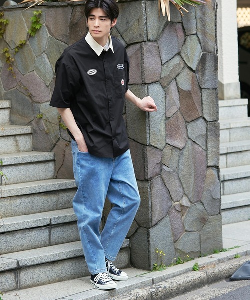 coca（coca）（コカ）の「メンズワッペンクレリックワークシャツ（シャツ/ブラウス・メンズ・ブラック/グリーン・M/L/XL）」の9枚目の写真