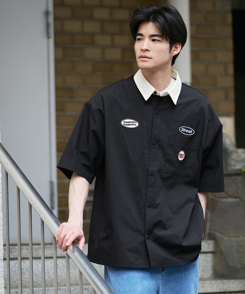 coca（coca）（コカ）の「メンズワッペンクレリックワークシャツ（シャツ/ブラウス・メンズ・ブラック/グリーン・M/L/XL）」の10枚目の写真