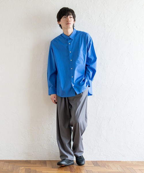 BRICK & SONS(ブリックアンドサンズ)の「リラックスバックプリーツシャツ<ミディアムブルー>(シャツ/ブラウス・メンズ・コバルトブルー・LL/S/L/XS/M)」の6枚目の写真