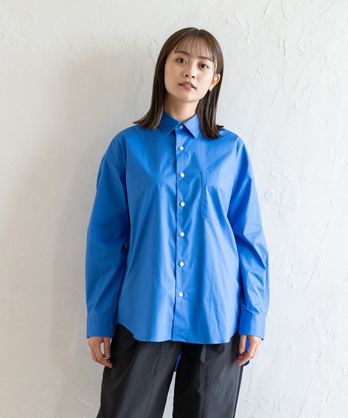 BRICK & SONS(ブリックアンドサンズ)の「リラックスバックプリーツシャツ<ミディアムブルー>(シャツ/ブラウス・メンズ・コバルトブルー・LL/S/L/XS/M)」の8枚目の写真