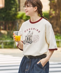 tシャツ アソートプリントリンガーTシャツ レディース メンズ 楽天市場】≪SALE 30%OFF≫配色ロゴPrint七分袖TEEレディース