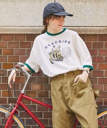 ヴィンテージライク アソートプリント リンガー半袖Tシャツ