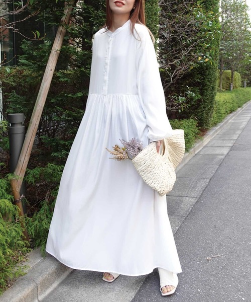 ホワイト シャツワンピース ギャザー入り 170045968.jpg?cmsp_timestamp=