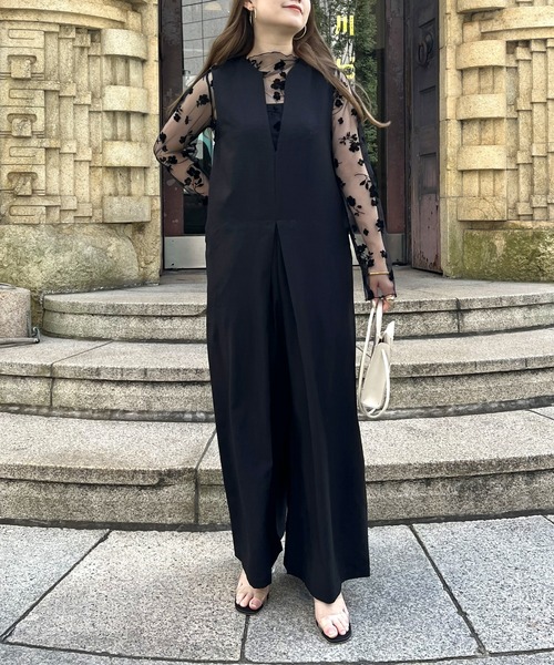 prose verse（プロズヴェール）の「キーネックワイドオールインワン（つなぎ/オールインワン・レディース・ブラック/グレイッシュベージュ/モカ・MEDIUM）」の19枚目の写真