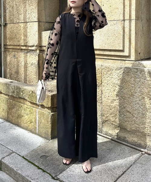 prose verse（プロズヴェール）の「キーネックワイドオールインワン（つなぎ/オールインワン・レディース・ブラック/グレイッシュベージュ/モカ・MEDIUM）」の13枚目の写真