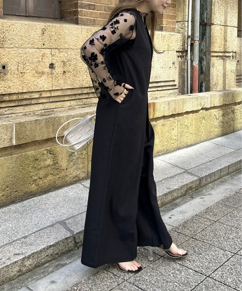 prose verse（プロズヴェール）の「キーネックワイドオールインワン（つなぎ/オールインワン・レディース・ブラック/グレイッシュベージュ/モカ・MEDIUM）」の20枚目の写真