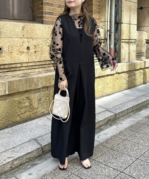 prose verse（プロズヴェール）の「キーネックワイドオールインワン（つなぎ/オールインワン・レディース・ブラック/グレイッシュベージュ/モカ・MEDIUM）」の14枚目の写真