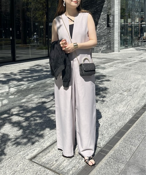 prose verse（プロズヴェール）の「キーネックワイドオールインワン（つなぎ/オールインワン・レディース・ブラック/グレイッシュベージュ/モカ・MEDIUM）」の11枚目の写真