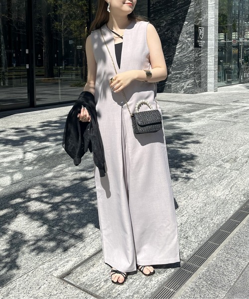 prose verse（プロズヴェール）の「キーネックワイドオールインワン（つなぎ/オールインワン・レディース・ブラック/グレイッシュベージュ/モカ・MEDIUM）」の21枚目の写真