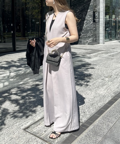 prose verse（プロズヴェール）の「キーネックワイドオールインワン（つなぎ/オールインワン・レディース・ブラック/グレイッシュベージュ/モカ・MEDIUM）」の15枚目の写真