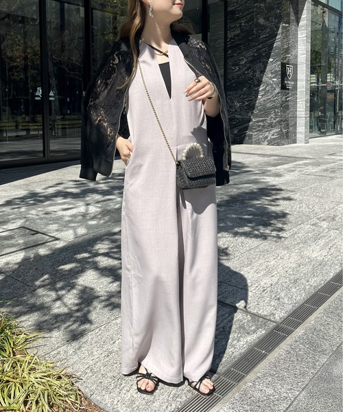 prose verse（プロズヴェール）の「キーネックワイドオールインワン（つなぎ/オールインワン・レディース・ブラック/グレイッシュベージュ/モカ・MEDIUM）」の22枚目の写真