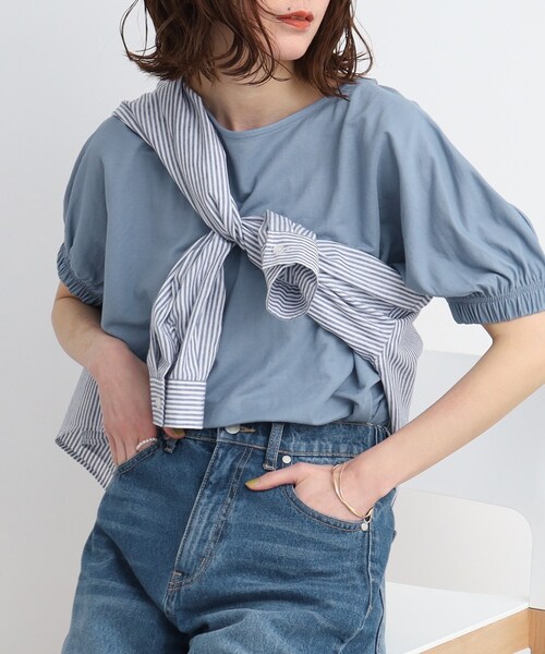 SHOO・LA・RUE（シューラルー）の「◆【接触冷感/体型カバー】 シューアイス カノコ ドルマントップス（Tシャツ/カットソー・レディース・イエロー/ピンク系/オフホワイト/カーキ/ライトブルー/ブラック・00）」の4枚目の写真