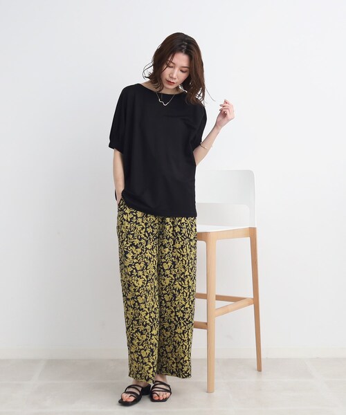 SHOO・LA・RUE（シューラルー）の「◆【接触冷感/体型カバー】 シューアイス カノコ ドルマントップス（Tシャツ/カットソー・レディース・イエロー/ピンク系/オフホワイト/カーキ/ライトブルー/ブラック・00）」の13枚目の写真