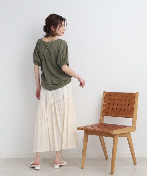 SHOO・LA・RUE（シューラルー）の「◆【接触冷感/体型カバー】 シューアイス カノコ ドルマントップス（Tシャツ/カットソー・レディース・イエロー/ピンク系/オフホワイト/カーキ/ライトブルー/ブラック・00）」の20枚目の写真