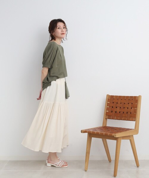 SHOO・LA・RUE（シューラルー）の「◆【接触冷感/体型カバー】 シューアイス カノコ ドルマントップス（Tシャツ/カットソー・レディース・イエロー/ピンク系/オフホワイト/カーキ/ライトブルー/ブラック・00）」の21枚目の写真