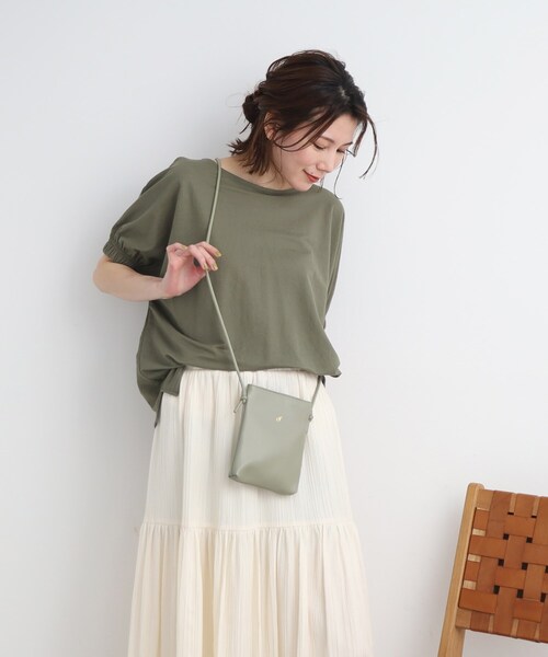 SHOO・LA・RUE（シューラルー）の「◆【接触冷感/体型カバー】 シューアイス カノコ ドルマントップス（Tシャツ/カットソー・レディース・イエロー/ピンク系/オフホワイト/カーキ/ライトブルー/ブラック・00）」の22枚目の写真