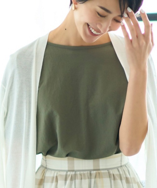 SHOO・LA・RUE（シューラルー）の「◆【接触冷感/体型カバー】 シューアイス カノコ ドルマントップス（Tシャツ/カットソー・レディース・イエロー/ピンク系/オフホワイト/カーキ/ライトブルー/ブラック・00）」の3枚目の写真