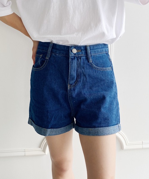 United store(ユナイテッドストア)の「ハイウエストデニムショーツ(デニムパンツ・レディース・ホワイト/ブラック/ブルー/ライトブルー・M/S/L)」の4枚目の写真