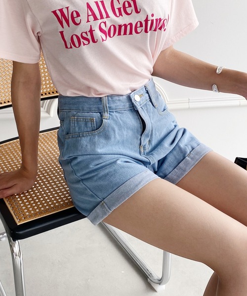 United store(ユナイテッドストア)の「ハイウエストデニムショーツ(デニムパンツ・レディース・ホワイト/ブラック/ブルー/ライトブルー・M/S/L)」の15枚目の写真