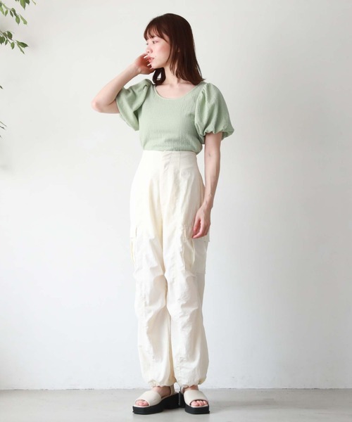 archives(アルシーヴ)の「バルーンポコポコカットTOPS(Tシャツ/カットソー・レディース・ブルー/オフホワイト/ブラック/ミント・MEDIUM)」の11枚目の写真