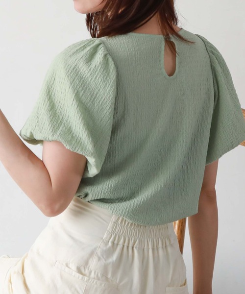 archives(アルシーヴ)の「バルーンポコポコカットTOPS(Tシャツ/カットソー・レディース・ブルー/オフホワイト/ブラック/ミント・MEDIUM)」の7枚目の写真