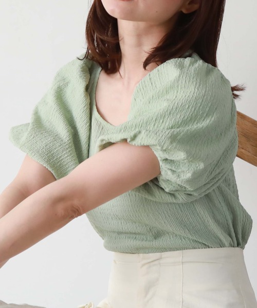 archives(アルシーヴ)の「バルーンポコポコカットTOPS(Tシャツ/カットソー・レディース・ブルー/オフホワイト/ブラック/ミント・MEDIUM)」の8枚目の写真