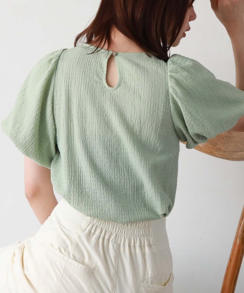 archives(アルシーヴ)の「バルーンポコポコカットTOPS(Tシャツ/カットソー・レディース・ブルー/オフホワイト/ブラック/ミント・MEDIUM)」の9枚目の写真