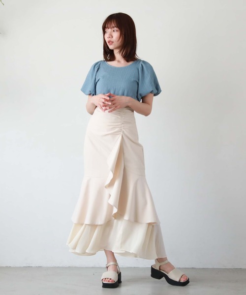 archives(アルシーヴ)の「バルーンポコポコカットTOPS(Tシャツ/カットソー・レディース・ブルー/オフホワイト/ブラック/ミント・MEDIUM)」の17枚目の写真