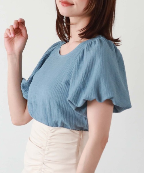 archives(アルシーヴ)の「バルーンポコポコカットTOPS(Tシャツ/カットソー・レディース・ブルー/オフホワイト/ブラック/ミント・MEDIUM)」の14枚目の写真