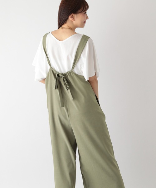 GLOBAL WORK(グローバルワーク)の「お手入れらくらく深Vネックサロペ/ 181782(サロペット/オーバーオール・レディース・ネイビー/ブラック/カーキ・FREE)」の19枚目の写真