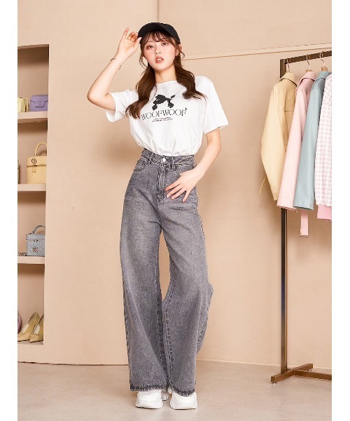 Darich(ダーリッチ)の「アニマルシルエットTシャツ(Tシャツ/カットソー・レディース・ホワイト/ピンク/サックスブルー・FREE)」の5枚目の写真