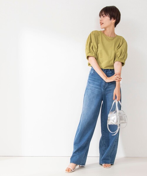 NOLLEY’S（ノーリーズ）の「《セットアップ対応》ポコポコサッカーブラウス（シャツ/ブラウス・レディース・ブラック/グレー系その他2/オフホワイト/イエロー系その他4・38）」の6枚目の写真