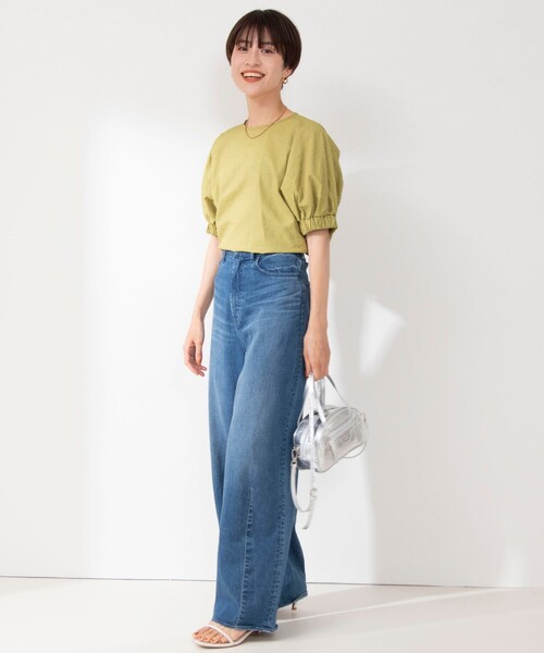 NOLLEY’S（ノーリーズ）の「《セットアップ対応》ポコポコサッカーブラウス（シャツ/ブラウス・レディース・ブラック/グレー系その他2/オフホワイト/イエロー系その他4・38）」の8枚目の写真