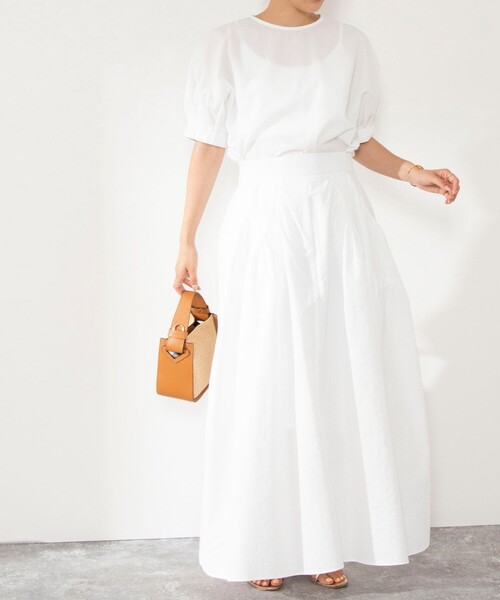 NOLLEY’S（ノーリーズ）の「《セットアップ対応》ポコポコサッカーブラウス（シャツ/ブラウス・レディース・ブラック/グレー系その他2/オフホワイト/イエロー系その他4・38）」の18枚目の写真