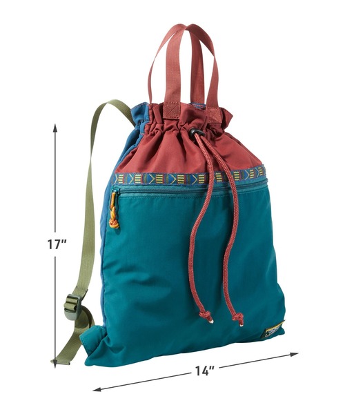 L.L.Bean(エルエルビーン)の「マウンテン・クラシック・ドローストリング・パック、マルチ(バックパック/リュック・レディース・グリーン系その他/ブルー系その他・ONE SIZE)」の4枚目の写真
