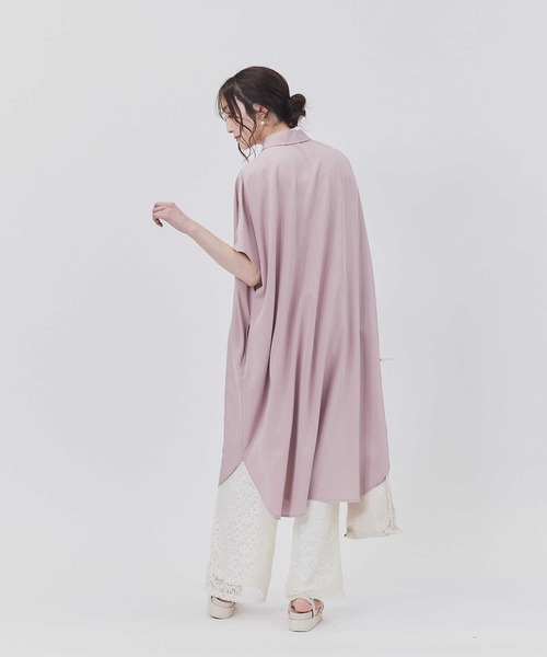 Right-on（ライトオン）の「【HONEYSUCKLE ROSE】サラサラ冷感シャツワンピ（シャツワンピース・レディース・ピンク/ブラック/オフホワイト・L/M）」の12枚目の写真