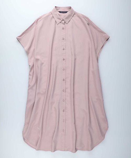 Right-on（ライトオン）の「【HONEYSUCKLE ROSE】サラサラ冷感シャツワンピ（シャツワンピース・レディース・ピンク/ブラック/オフホワイト・L/M）」の16枚目の写真