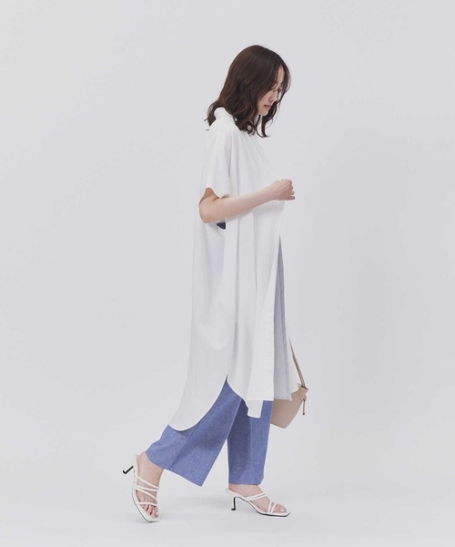 Right-on（ライトオン）の「【HONEYSUCKLE ROSE】サラサラ冷感シャツワンピ（シャツワンピース・レディース・ピンク/ブラック/オフホワイト・L/M）」の5枚目の写真