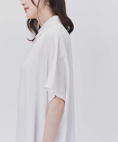 Right-on（ライトオン）の「【HONEYSUCKLE ROSE】サラサラ冷感シャツワンピ（シャツワンピース・レディース・ピンク/ブラック/オフホワイト・L/M）」の7枚目の写真