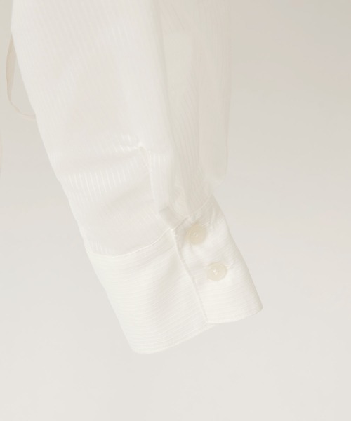 one after another NICE CLAUP(ワンアフターアナザーナイスクラップ)の「マルチWAY/シアーショートシャツ(シャツ/ブラウス・レディース・サックスブルー/ホワイト×ブラック/オフホワイト/ピンク・FREE)」の16枚目の写真