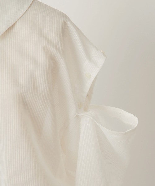 one after another NICE CLAUP(ワンアフターアナザーナイスクラップ)の「マルチWAY/シアーショートシャツ(シャツ/ブラウス・レディース・サックスブルー/ホワイト×ブラック/オフホワイト/ピンク・FREE)」の21枚目の写真