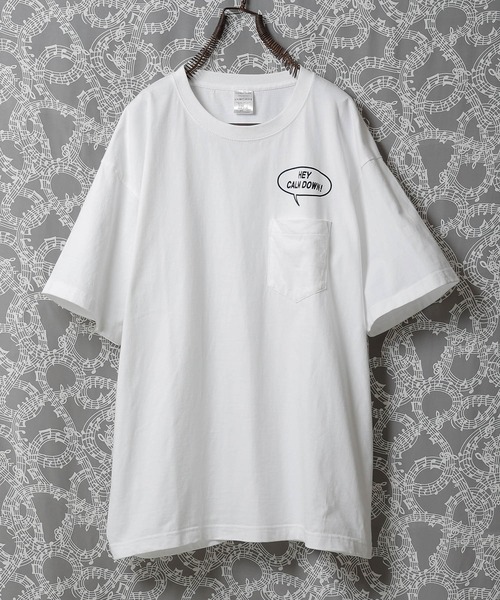 NUMBER (N)INE(ナンバーナイン)の「HEY CALM DOWN! POCKET T-SHIRT(Tシャツ/カットソー・メンズ・ブラック/ホワイト・2/3/4)」の1枚目の写真