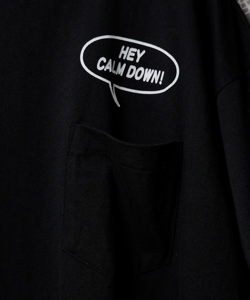 NUMBER (N)INE(ナンバーナイン)の「HEY CALM DOWN! POCKET T-SHIRT(Tシャツ/カットソー・メンズ・ブラック/ホワイト・2/3/4)」の4枚目の写真
