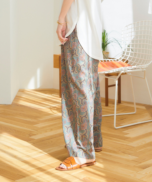 Days（デイズ）の「【UVカット・接触冷感・速乾・撥水】サラッと快適 イージープリントワイドパンツ（その他パンツ・レディース・ブラック/オリーブ/オフホワイト/ネイビー/ブラック×ホワイト・M/L/LL）」の12枚目の写真